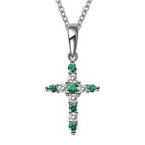 Lafonn May Birthstone PlatinumPlated Cross pendant